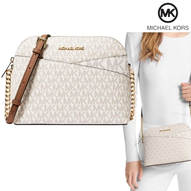 Женская сумка MICHAEL Michael Kors Jet Set Travel Medium Logo Dome Crossbody Bag (ваниль/коричневый) - Фото 2 Женская сумка MICHAEL Michael Kors Jet Set Travel Medium Logo Dome Crossbody Bag (ваниль/коричневый) - изображение 2