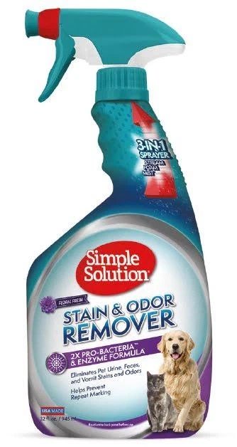 Засіб для нейтралізації запахів та видалення плям Simple Solution Stain & Odor Remover Floral Fresh Scent 945мл в упаковці (ss11892N-12P) - Фото 2 Засіб для нейтралізації запахів та видалення плям Simple Solution Stain & Odor Remover Floral Fresh Scent 945мл в упаковці (ss11892N-12P) - зображення 2