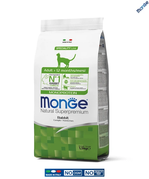 Сухой корм Monge Cat Adult с кроликом 1.5 кг (011945) - Фото 2 Сухой корм Monge Cat Adult с кроликом 1.5 кг (011945) - изображение 2