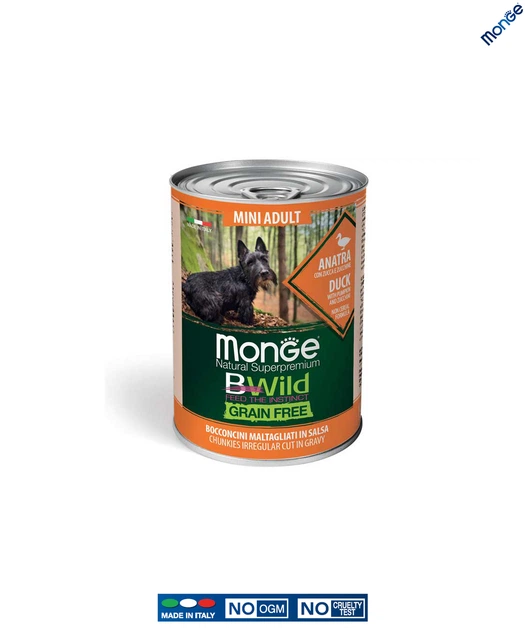 Влажный корм Monge Dog Wet Bwild Grain Free Mini Adult утка тыква цуккини 0.4 кг (012638) - изображение 2