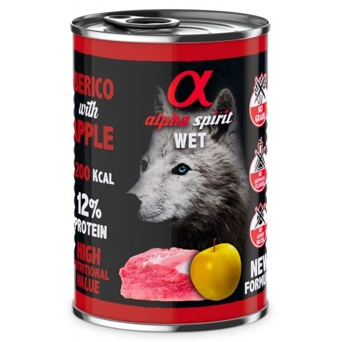Повнораціонний вологий корм Alpha Spirit Iberian Pork With Apple 400г (as576185) - Фото 2 Повнораціонний вологий корм Alpha Spirit Iberian Pork With Apple 400г (as576185) - зображення 2