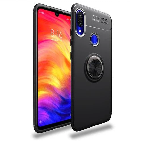 Силіконовий бампер для Xiaomi Redmi Note 7 з кільцем-тримачем Чорний - Фото 1 Силіконовий бампер для Xiaomi Redmi Note 7 з кільцем-тримачем Чорний - зображення 1