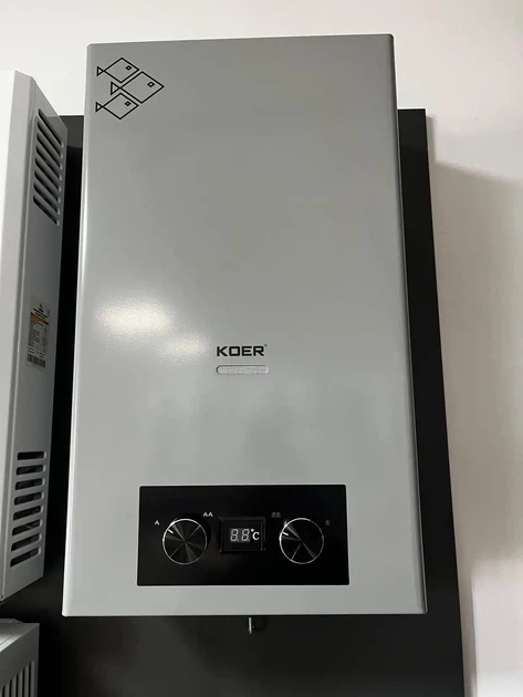 Газовая колонка Koer G0110 Grey дымоходная 10 л/мин, серая. медный теплообменник - Фото 3 Газовая колонка Koer G0110 Grey дымоходная 10 л/мин, серая. медный теплообменник - изображение 3