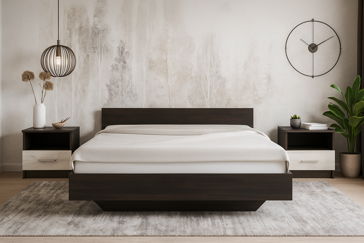 Кровать двухспальная с ламелями 160х200 см Aramis Mebel Service Венге 203х163х70 см - изображение 2