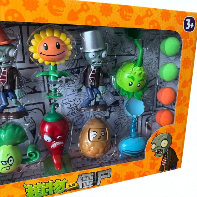 Набор детские игровые фигурки Растения против зомби, игрушка фигурка Plants vs Zombies в коробке (372240) - изображение 6