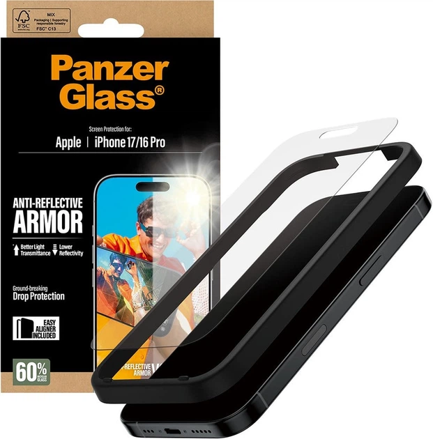 Захисне скло Panzer Glass Armor Anti-Reflective EasyAligner для Apple iPhone 16 Pro/17 (PG23154) - зображення 3