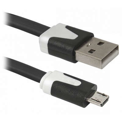 Кабель USB 2.0 AM-micro BM, 1.0 м, USB08-03T чорний Defender - Фото 1 Кабель USB 2.0 AM-micro BM, 1.0 м, USB08-03T чорний Defender - изображение 1