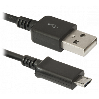 Кабель USB 2.0 AM-micro BM, 1.0 м, чорний, USB08-03H Defender - Фото 1 Кабель USB 2.0 AM-micro BM, 1.0 м, чорний, USB08-03H Defender - изображение 1
