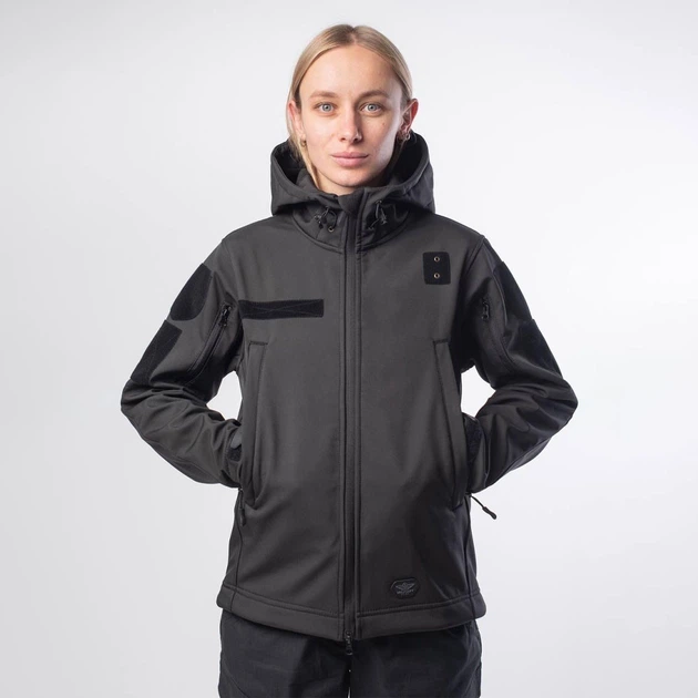 Жіноча тактична куртка R-Military Softshell з манжетами на липучках чорна розмір XS - Фото 4 Жіноча тактична куртка R-Military Softshell з манжетами на липучках чорна розмір XS - зображення 4