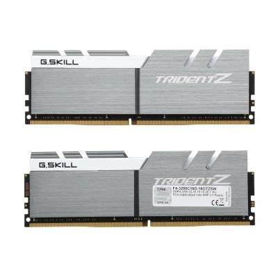 Модуль пам'яті для комп'ютера DDR4 16GB (2x8GB) 3200 MHz Trident Z Silver H/ White G.Skill (F4-3200C - изображение 2