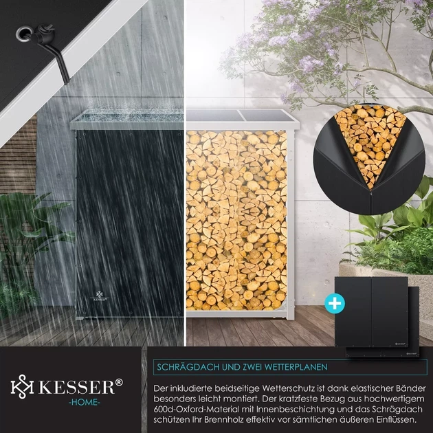 Металлическая дровница KESSER 3,3 м³ 188x70x183 см Серая - изображение 3