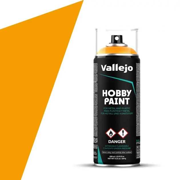 Фарба-аерозоль Vallejo Hobby Paint Spray Sun Yellow, 400 мл (28018) - Фото 1 Фарба-аерозоль Vallejo Hobby Paint Spray Sun Yellow, 400 мл (28018) - зображення 1