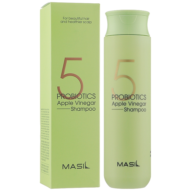 Masil Мягкий бессульфатный шампунь с проботиками и яблочным уксусом 5 Probiotics Apple Vinegar Shampoo, 300 мл - Фото 1 Masil Мягкий бессульфатный шампунь с проботиками и яблочным уксусом 5 Probiotics Apple Vinegar Shampoo, 300 мл - изображение 1