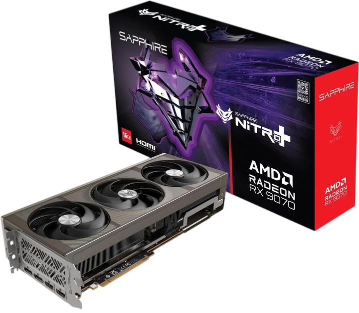 Видеокарта AMD Radeon RX 9070 16GB Sapphire Nitro+ (11349-01) - Фото 1 Видеокарта AMD Radeon RX 9070 16GB Sapphire Nitro+ (11349-01) - изображение 1