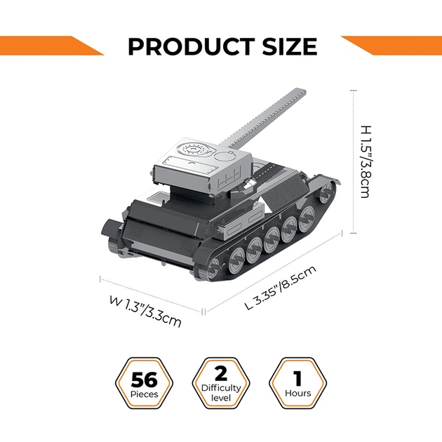 Коллекционная модель-конструктор Metal Time World of Tanks Танк AMX-13/75 (MT068) - Фото 15 Коллекционная модель-конструктор Metal Time World of Tanks Танк AMX-13/75 (MT068) - изображение 15