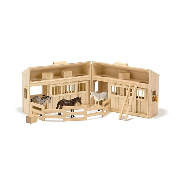 Дитячий дерев'яний набір "Конюшня з конячками" MelissaandDoug MD3704, 4 фігурки - зображення 3
