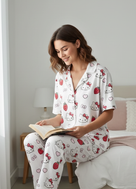 Пижамная рубашка Primark Ladies Pyjamas Boyfriend XL Для дома и сна Белый (8734) - Фото 2 Пижамная рубашка Primark Ladies Pyjamas Boyfriend XL Для дома и сна Белый (8734) - изображение 2