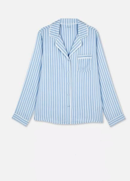 Женская пижамная рубашка Primark Twill Boyfriend Pyjama XXL для дома и сна Голубой (8794) - Фото 5 Женская пижамная рубашка Primark Twill Boyfriend Pyjama XXL для дома и сна Голубой (8794) - изображение 5