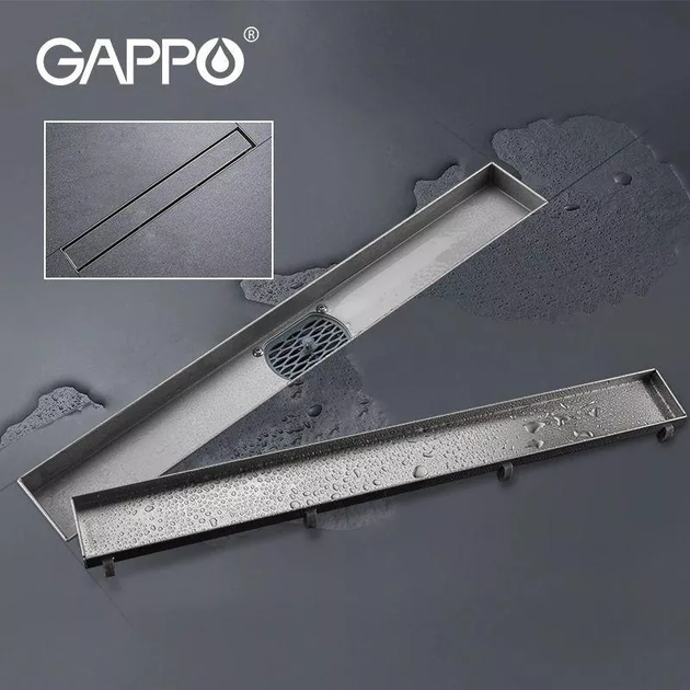 Душовий трап під плитку G810007-4, 70х1000мм, нержавіюча сталь, сатин GAPPO G810007-4 - изображение 2