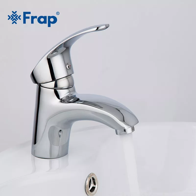 Змішувач для умивальника F1021, хром frap F1021 - Фото 2 Змішувач для умивальника F1021, хром frap F1021 - изображение 2