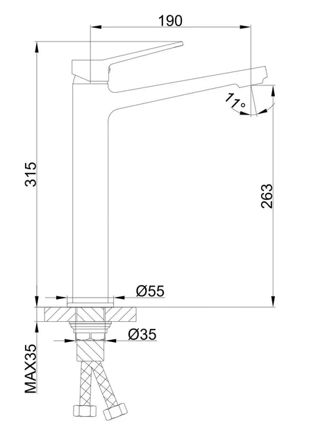 Змішувач для умивальника F1061-2 високий, хром frap F1061-2 - изображение 6