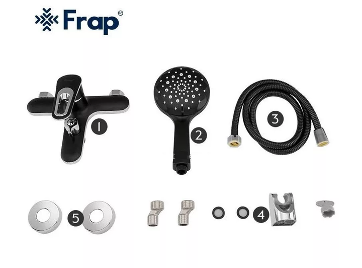 Змішувач для ванни F3249-6, чорний/хром frap F3249-6 - Фото 7 Змішувач для ванни F3249-6, чорний/хром frap F3249-6 - зображення 7