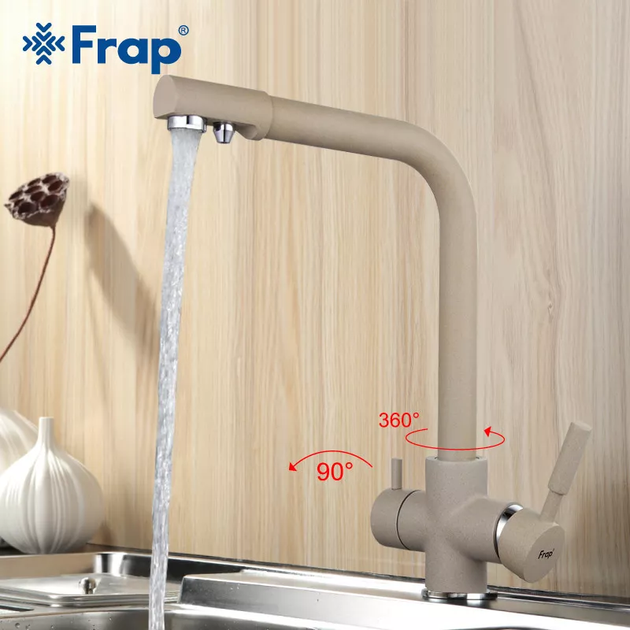 Змішувач для кухні на дві води F4352-20, бежевий frap F4352-20 - изображение 2