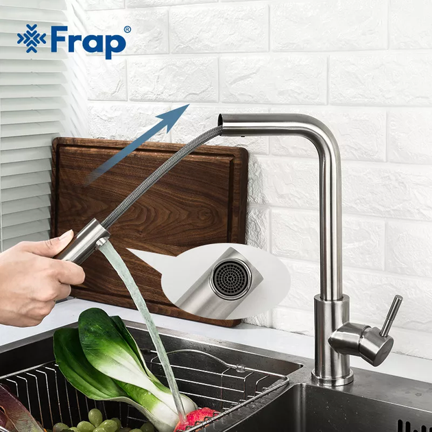 Змішувач для кухні з висувним виливом F60899, сатин frap F60899 - изображение 2