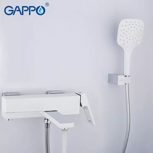 Змішувач для ванни G3217-8, білий/хром GAPPO G3217-8 - зображення 3