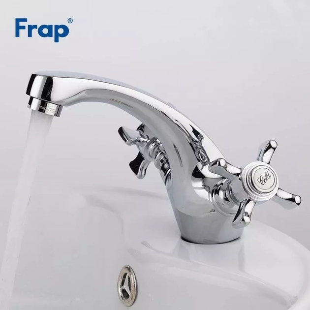 Змішувач для умивальника F1024, хром frap F1024 - Фото 3 Змішувач для умивальника F1024, хром frap F1024 - зображення 3