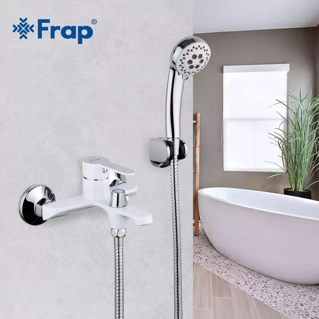 Змішувач для ванни F3241, білий/хром frap F3241 - Фото 2 Змішувач для ванни F3241, білий/хром frap F3241 - изображение 2