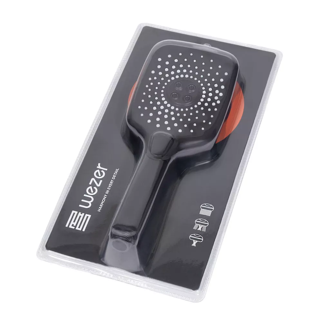 Ручний душ WKY-37 Black, 3-режими WEZER WKY-37 BLACK - изображение 3