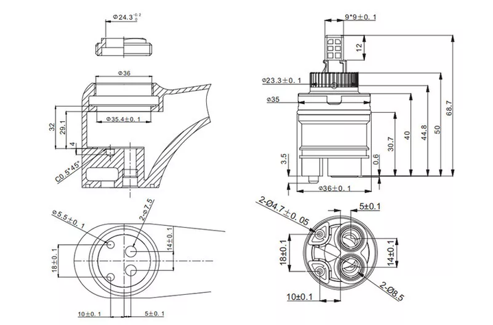 Картридж G51-5 Sedal 35 мм GAPPO G51-5 - изображение 4