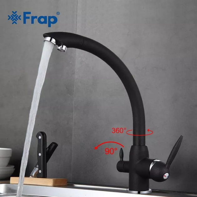 Змішувач для кухні на дві води F4399-7, чорний frap F4399-7 - изображение 3