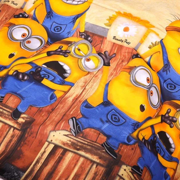 Комплект постільної білизни Mirson Полуторний 143х210 см 17-0899 Minions Fun Бязь (2200012395844) - зображення 2