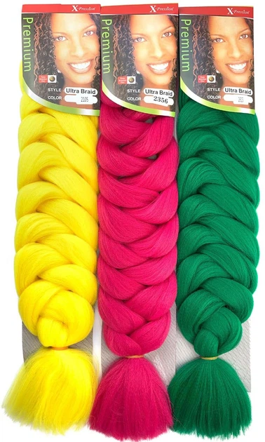 Канекалон Ultra BRAID-X-pression premium 2411 длинный однотонный сиреневый термостойкий метровый длина 100см Вес 165грам - изображение 8