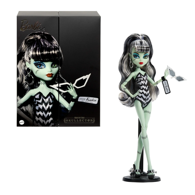 Кукла Монстер Хай коллекционная Фрэнки Штейн в образе Барби Monster High Skullector Frankie Stein x Barbie Collectible Mattel (JHK28) (JHK28) - изображение 2