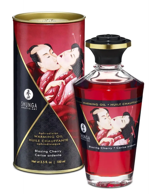 Інтимна їстівна масажна олія Aphrodisiac Warming Oil Blazing Cherry 100 мл - Фото 1 Інтимна їстівна масажна олія Aphrodisiac Warming Oil Blazing Cherry 100 мл - зображення 1