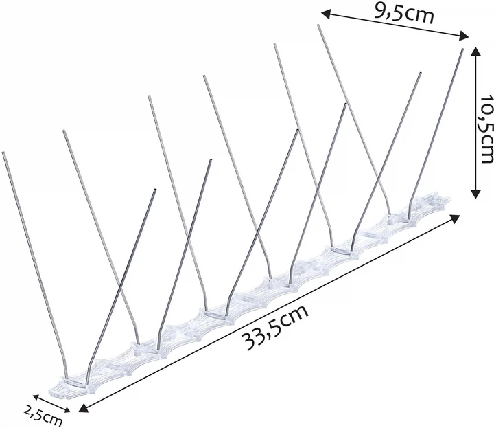 Нержавіючі шипи від птахів Kadax 33 x 9 см 9 шт. (K550) - зображення 10