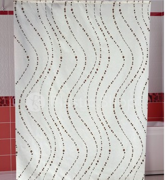 Шторка для ванної кімнати Miranda Wavy black&white 180*200 cм - Фото 1 Шторка для ванної кімнати Miranda Wavy black&white 180*200 cм - зображення 1
