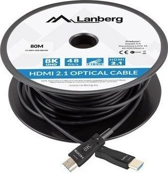 Кабель Lanberg HDMI - HDMI 80 м Black (CA-HDMI-30FB-0800-BK) - зображення 3