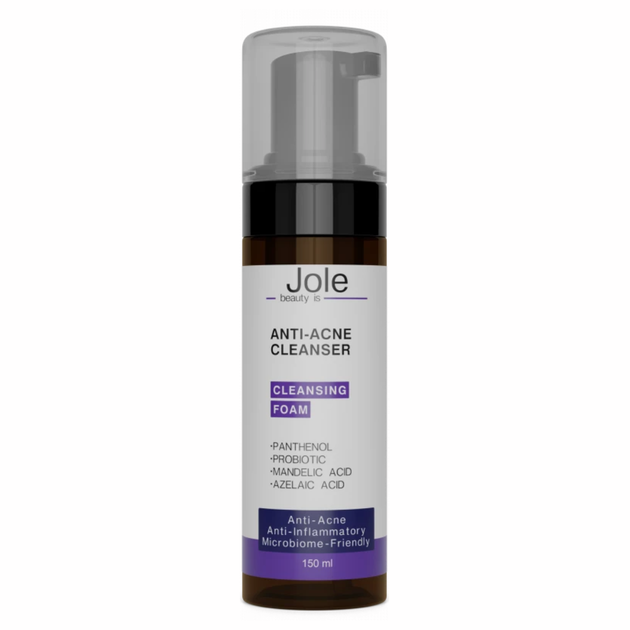 Пенка для умывания с азелаиновой кислотой, ниацинамидом и пробиотиками Jole Anti Acne Cleanser Foam 150 мл - Фото 1 Пенка для умывания с азелаиновой кислотой, ниацинамидом и пробиотиками Jole Anti Acne Cleanser Foam 150 мл - изображение 1