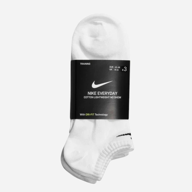 Набір шкарпеток Nike U Nk Everyday Ltwt Ns 3pr SX7678-100 34-38 (S) 3 пари Білий (888407239274) - зображення 3