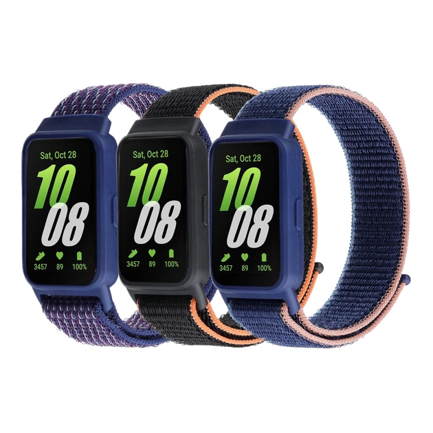 Ремінець на липучці Nylon для фітнес-браслету Samsung Galaxy Fit 3 Sea Shell - Фото 2 Ремінець на липучці Nylon для фітнес-браслету Samsung Galaxy Fit 3 Sea Shell - зображення 2