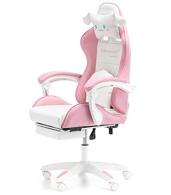 Dziecięcy fotel gamingowy Hedo 100004 z wysuwanym podnóżkiem z masażem Różowe (5904041164262) - obraz 3