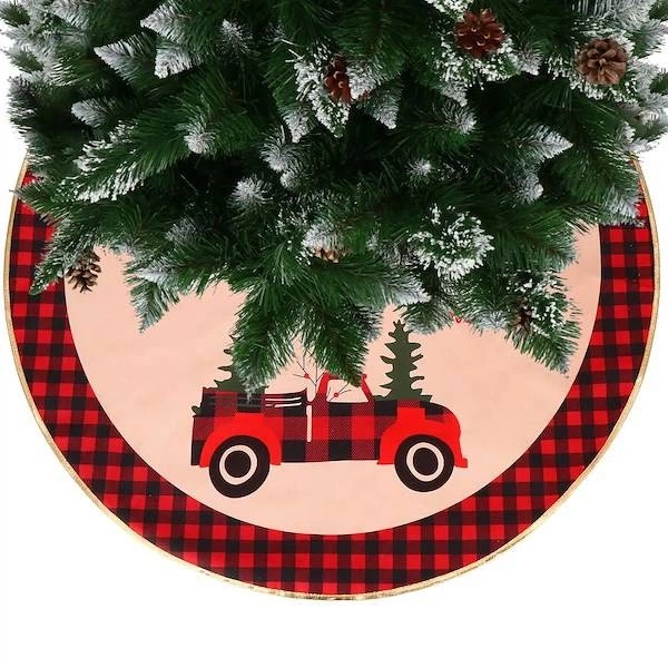 Dywanik pod choinkę SPRINGOS CA0793 Merry Christmas okrągły 91 cm Czerwony (5907719424002) - obraz 7