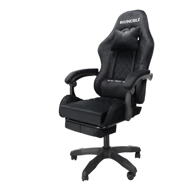 Ігрове крісло Hedo 100049 з висувною підставкою для ніг Чорне (5907184130118) - зображення 2