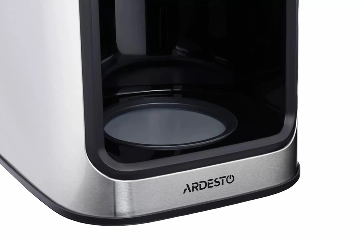 Кофеварка настольная капельная 1.2 л с кофемолкой ARDESTO Steel Collection YCM-D1200 кофемашина для зернового и молотого кофе с подогревом кофейника дисплеем и таймером Серебристый с черным - изображение 13