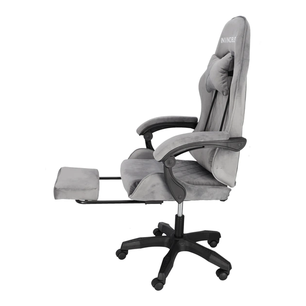 Ігрове крісло Hedo 100050 з висувною підставкою для ніг Сіре (5907184130125) - зображення 5