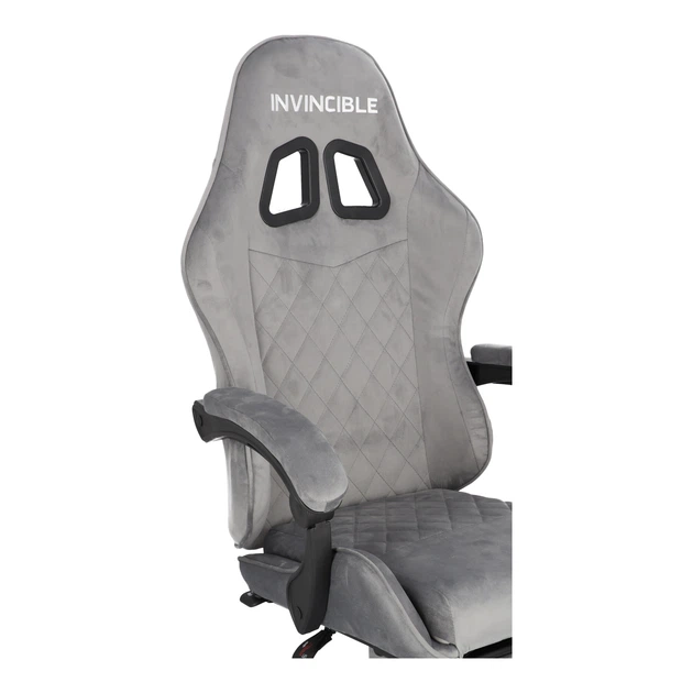 Ігрове крісло Hedo 100050 з висувною підставкою для ніг Сіре (5907184130125) - зображення 11